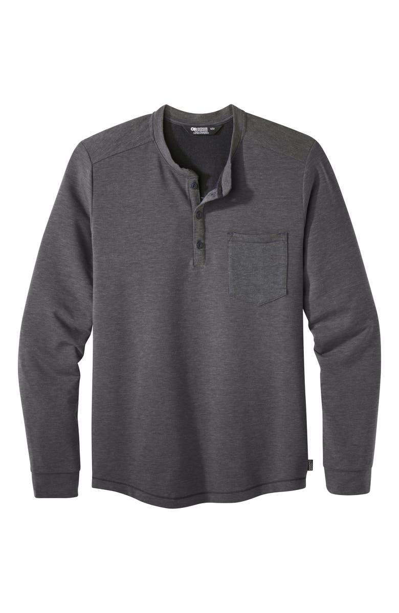 Outdoor Research Aberdeen Long Sleeve Pocket Henley, Alternate, color, Black Heather