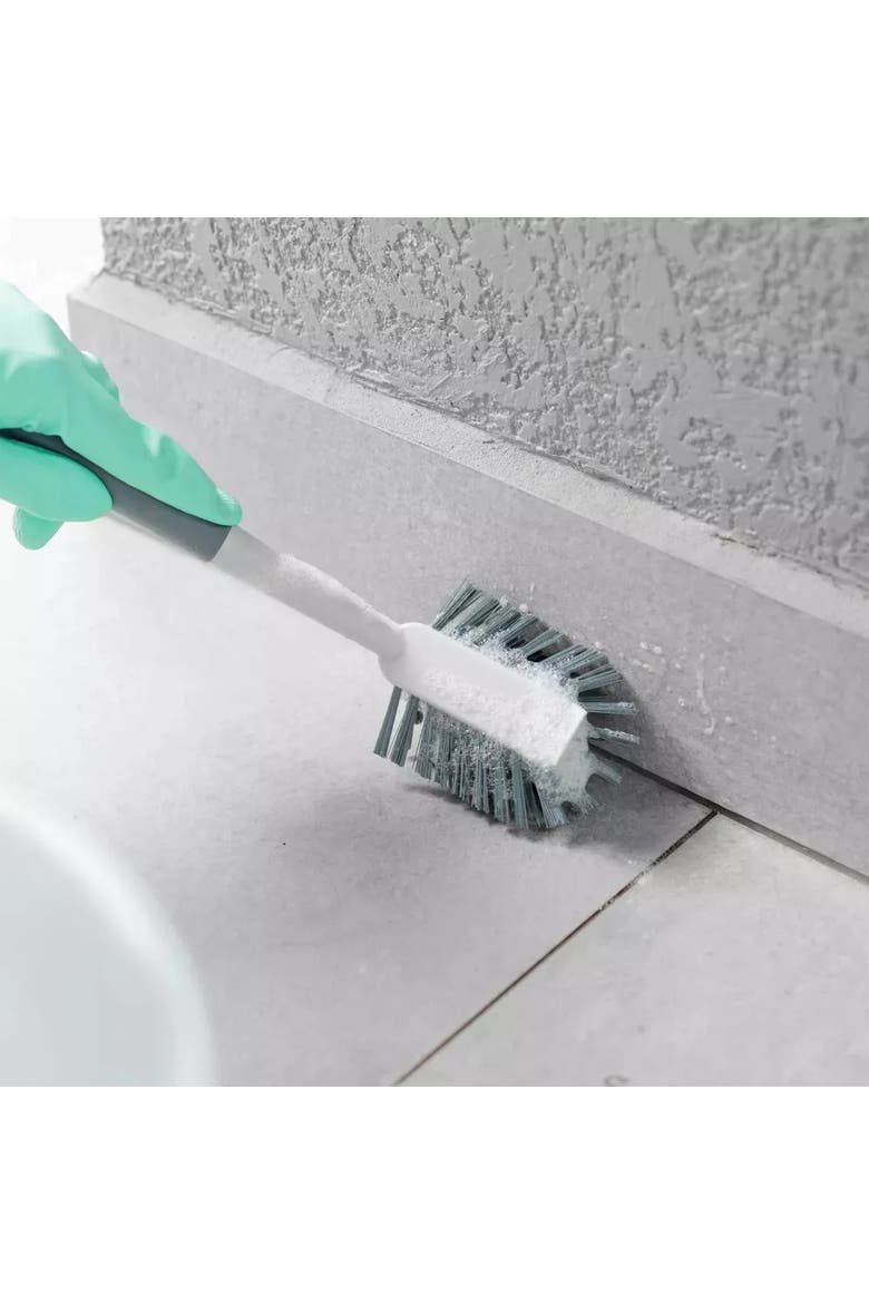 Wall Mounted Hook Rack Cleaning Set with Sliding Hooks, Scrub Brushes, Bottle Brush, Silicone Squeegee, Alternate, color, Multicolor