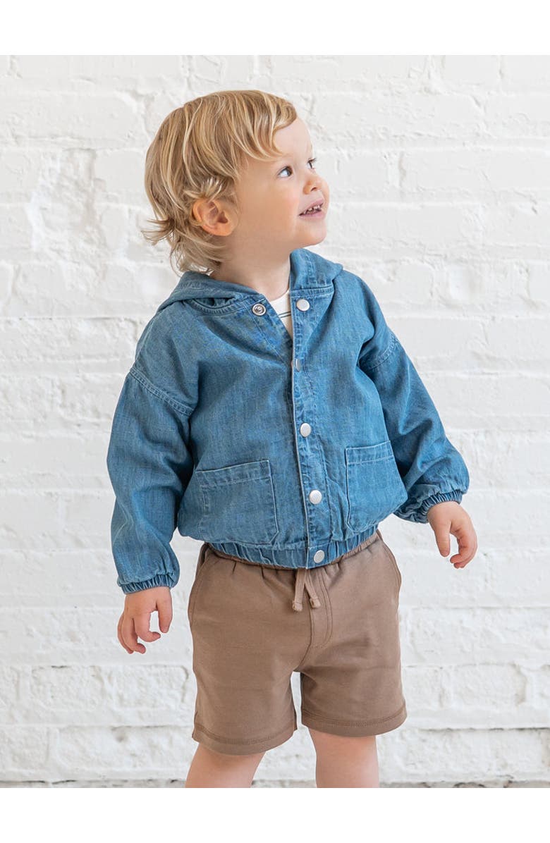 KENDI by Colored Organics Organic Jules Chambray Hooded Jacket, Alternate, color, Chambray