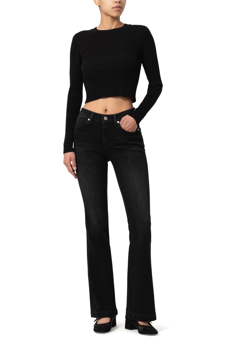 Sydney Mid Rise Flare Jeans, Alternate, color, SMOKE BRUSHED FEATHER BLUE