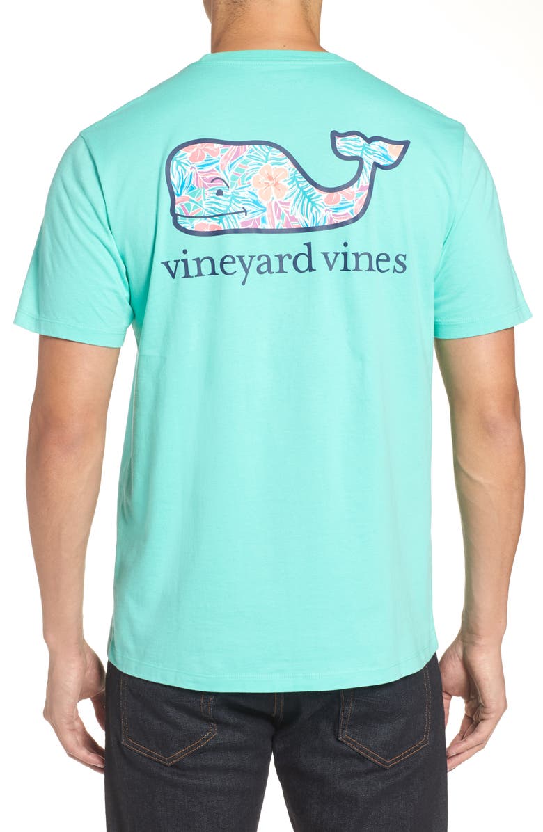 vineyard vines Floral Whale Fill Pocket T-Shirt, Alternate, color,
