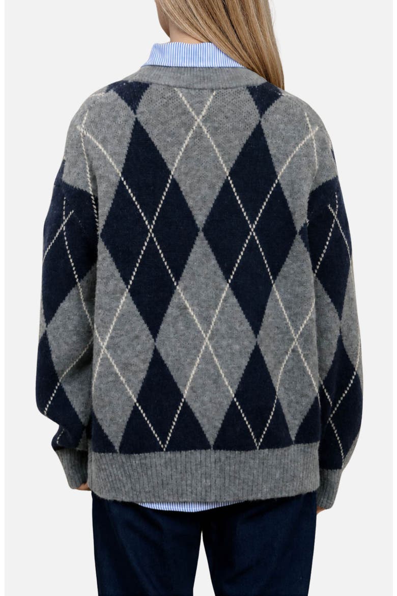 Oversized Argyle Sweater, Alternate, color, NAVY MULTI