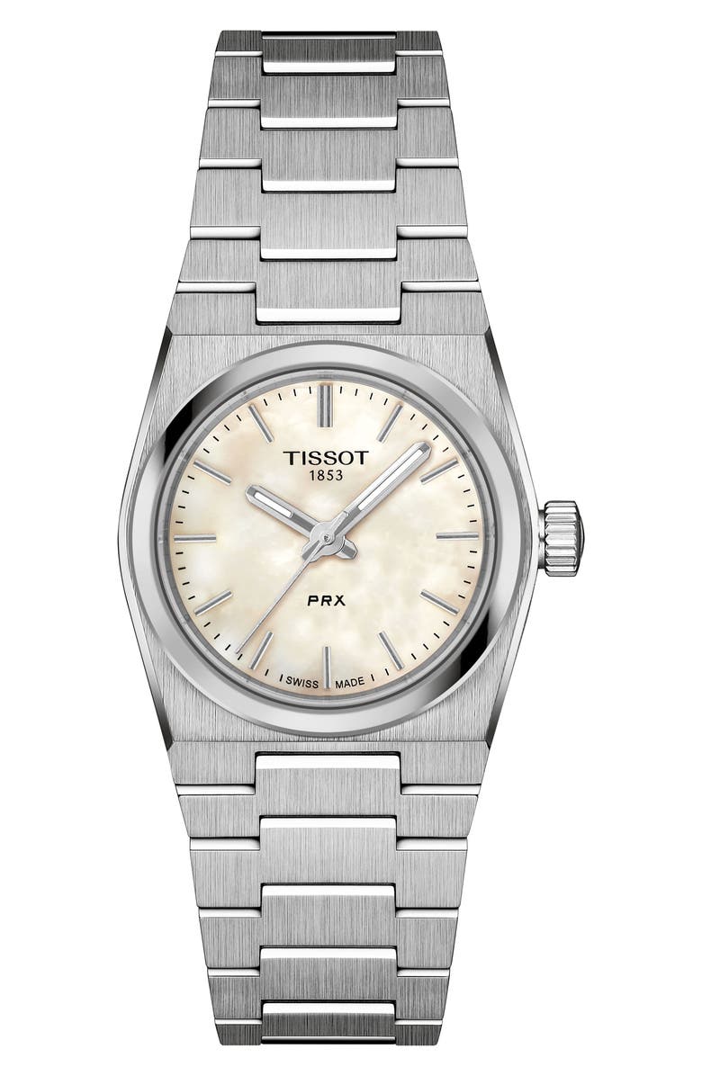 Tissot PRX Stainless Steel Bracelet Watch, 25mm, Main, color, White