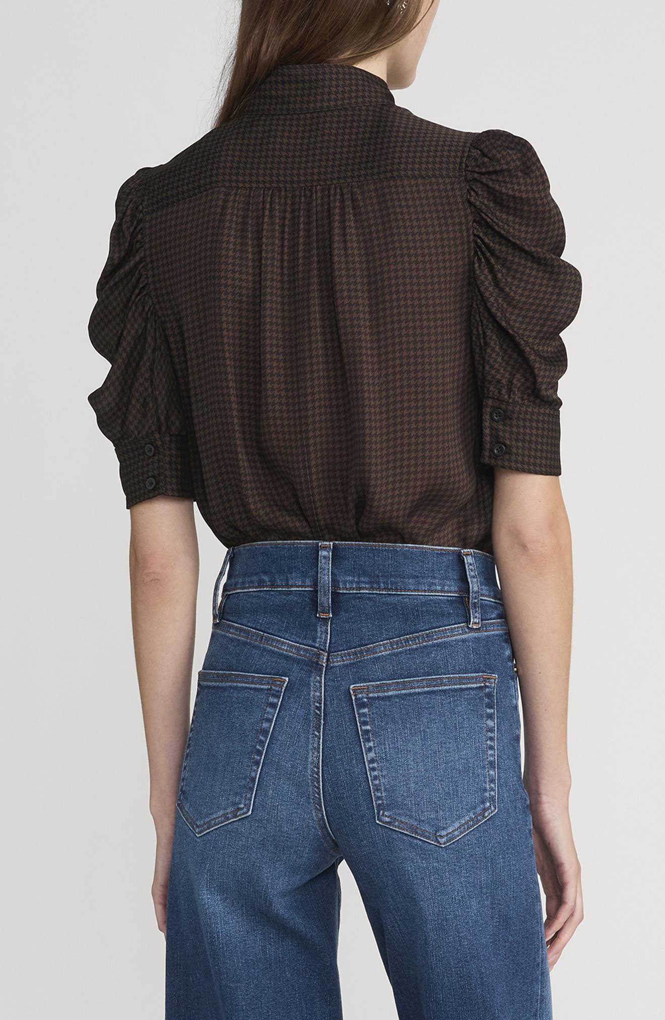 The Houndstooth Gillian Silk Button-Up Shirt - image 2