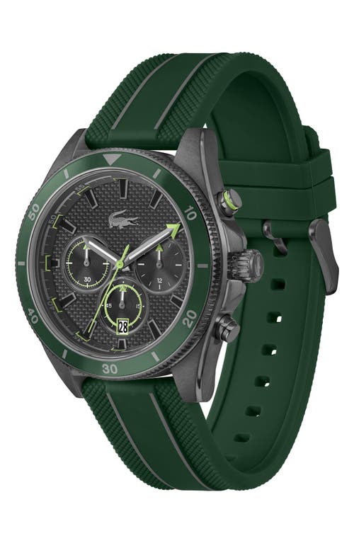 Lacoste Mainsail Chronograph Silicone Strap Watch, 43mm In Black