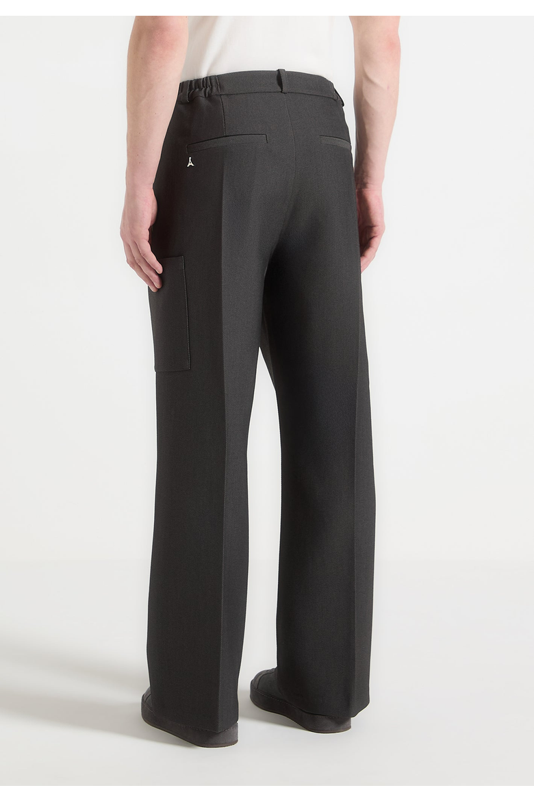 Luca Wide Leg Trousers With Pleat Pocket Detail, Alternate, color, Grey