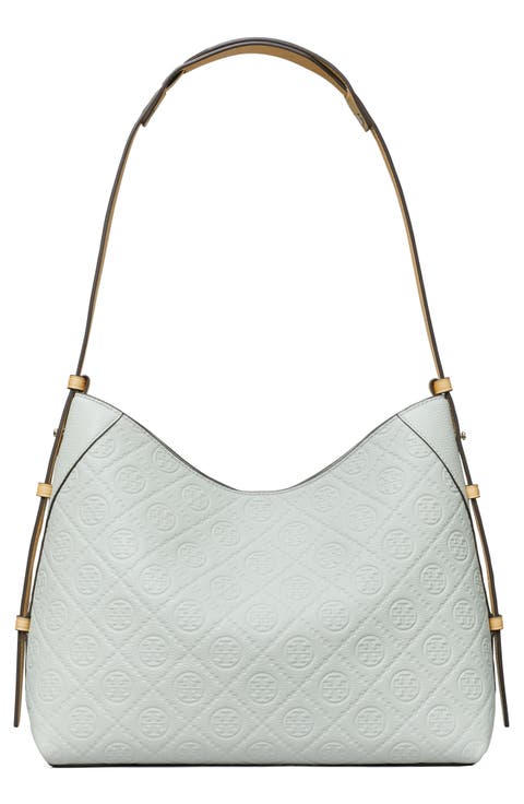 ハンドバッグ TORY BURCH Woman Handbag Grey 154710 250 Small Metallic Marshmallow Satchel: Women's Designer