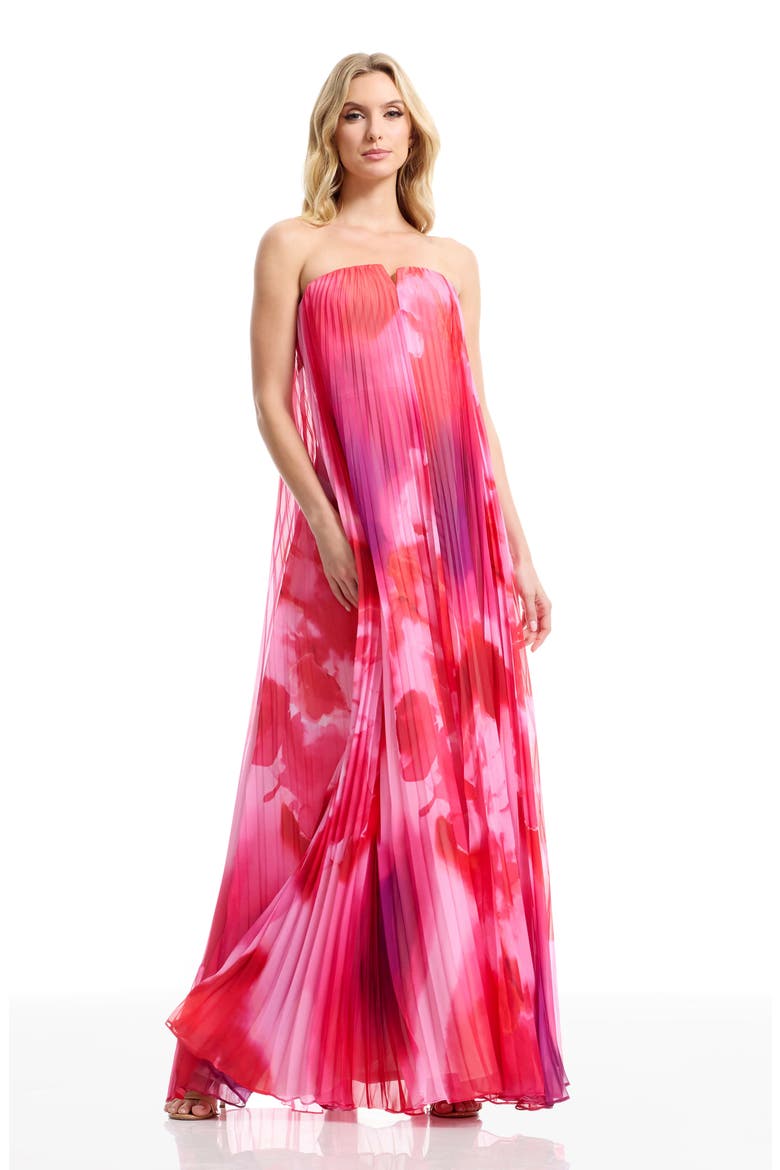 Kelston Strapless Chiffon Gown, Alternate, color, BLUSH MULTI