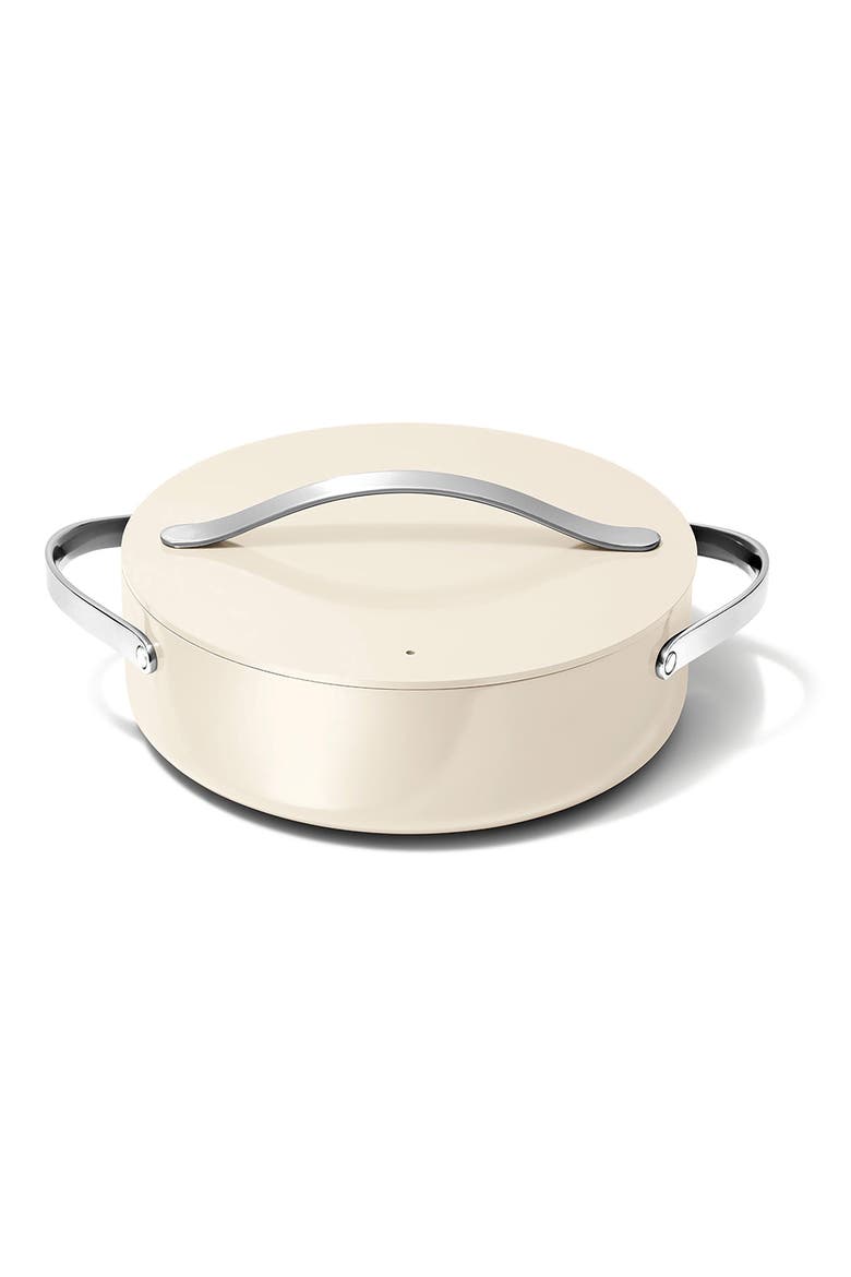Nonstick Ceramic Rondeau Pan & Lid, Main, color, CREAM
