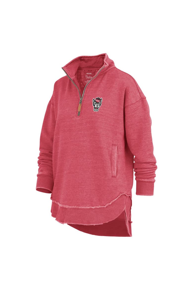 Women's Pressbox Red NC State Wolfpack Northfork Sojourn Poncho Quarter-Zip Sweatshirt, Alternate, color, Red