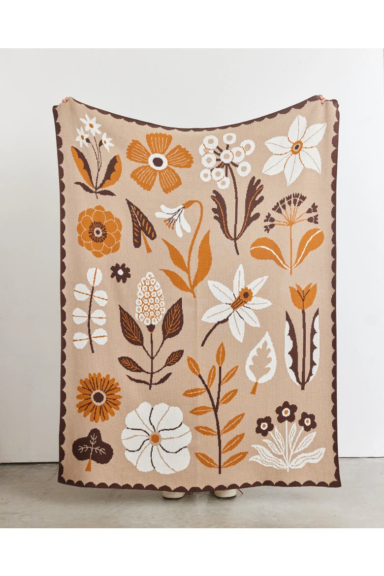 Petals Knit Throw Blanket, Alternate, color, Morning Light