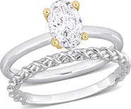Julianna B. Diamond Oval Solitaire Bridal Ring Set 14k