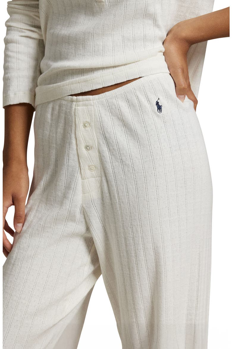 Henley Cotton Pajamas, Alternate, color, EGRET