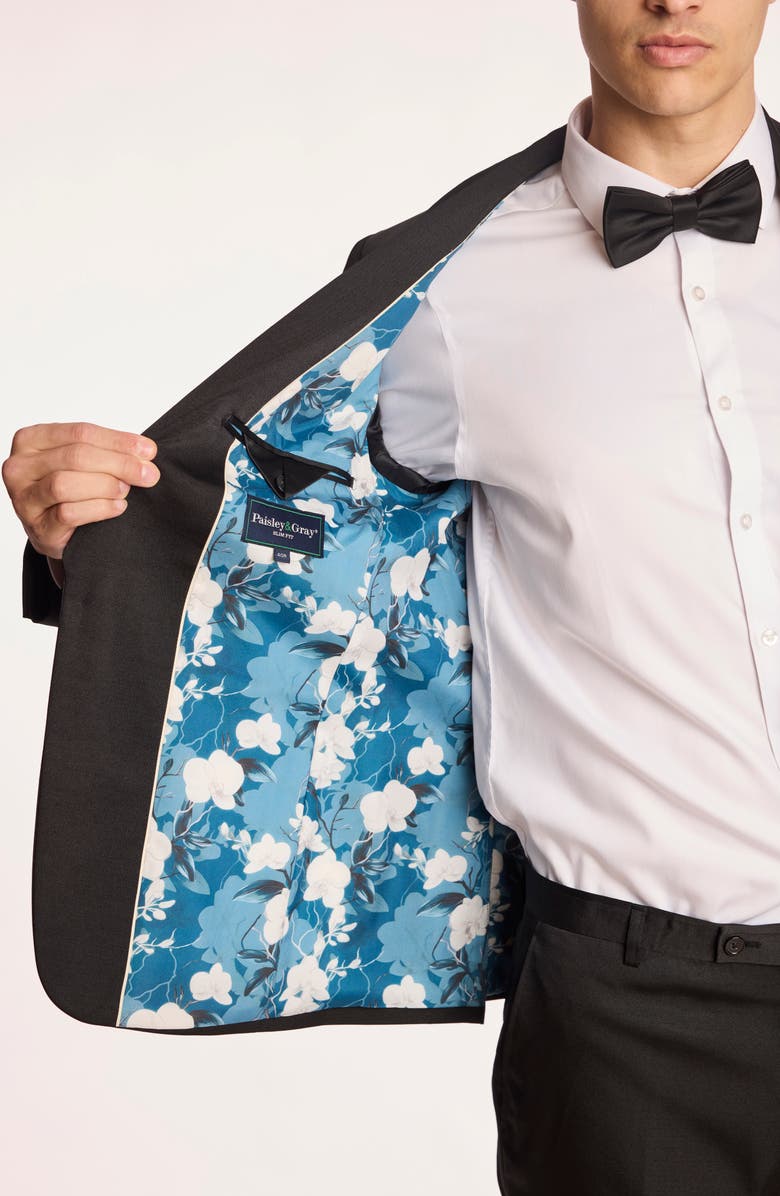 PAISLEY & GRAY Regent Slim Fit Shawl Lapel Tuxedo Jacket, Alternate, color, All Black