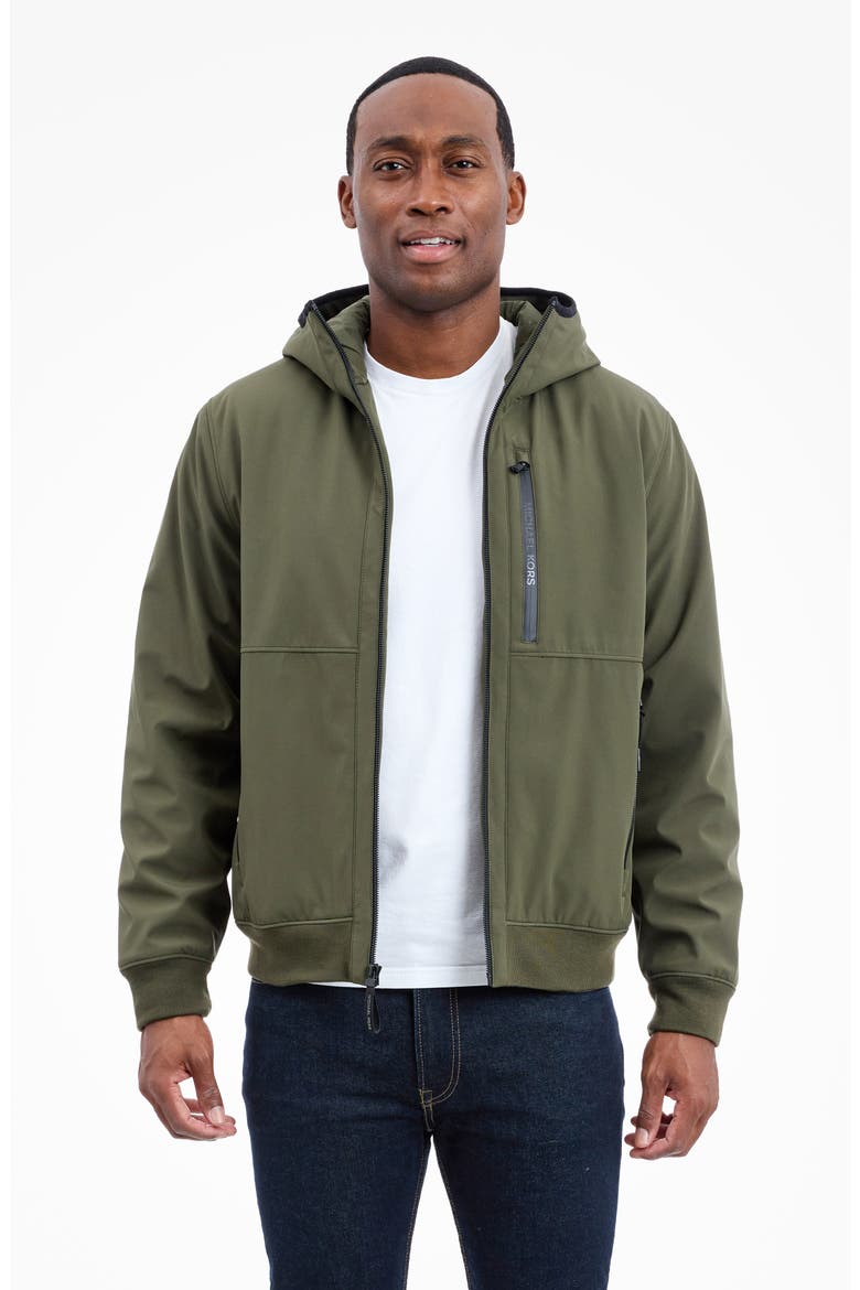 Hooded Soft Shell Jacket, Alternate, color, OLIVE