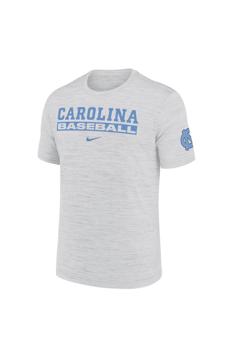 Nike Men's Nike Ash North Carolina Tar Heels Velocity Baseball Wordmark Stack Performance T-Shirt, Alternate, color,