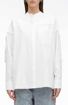 Cotton Poplin Shirt with Sleeve Ties