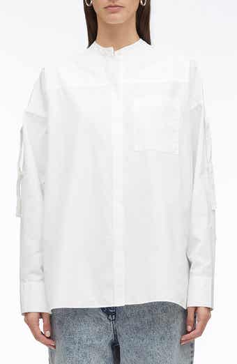 Cotton Poplin Shirt with Sleeve Ties