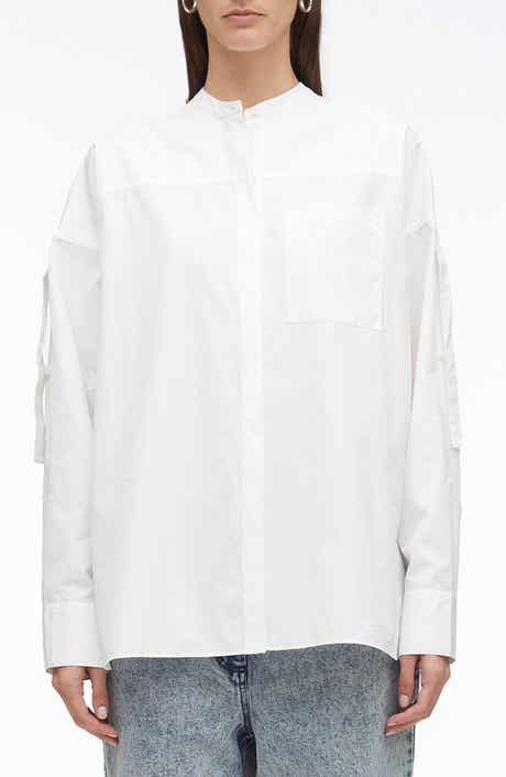 Cotton Poplin Shirt with Sleeve Ties