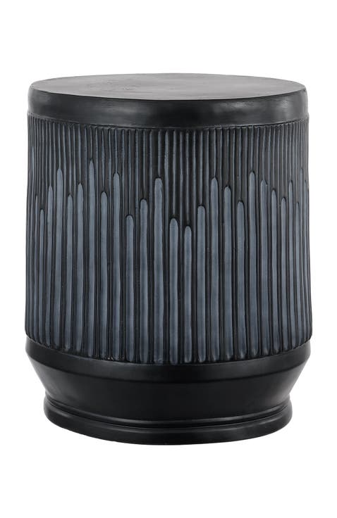 Kline 17.5" Mid-Century Modern Brutalist Indoor/Outdoor Accent Table