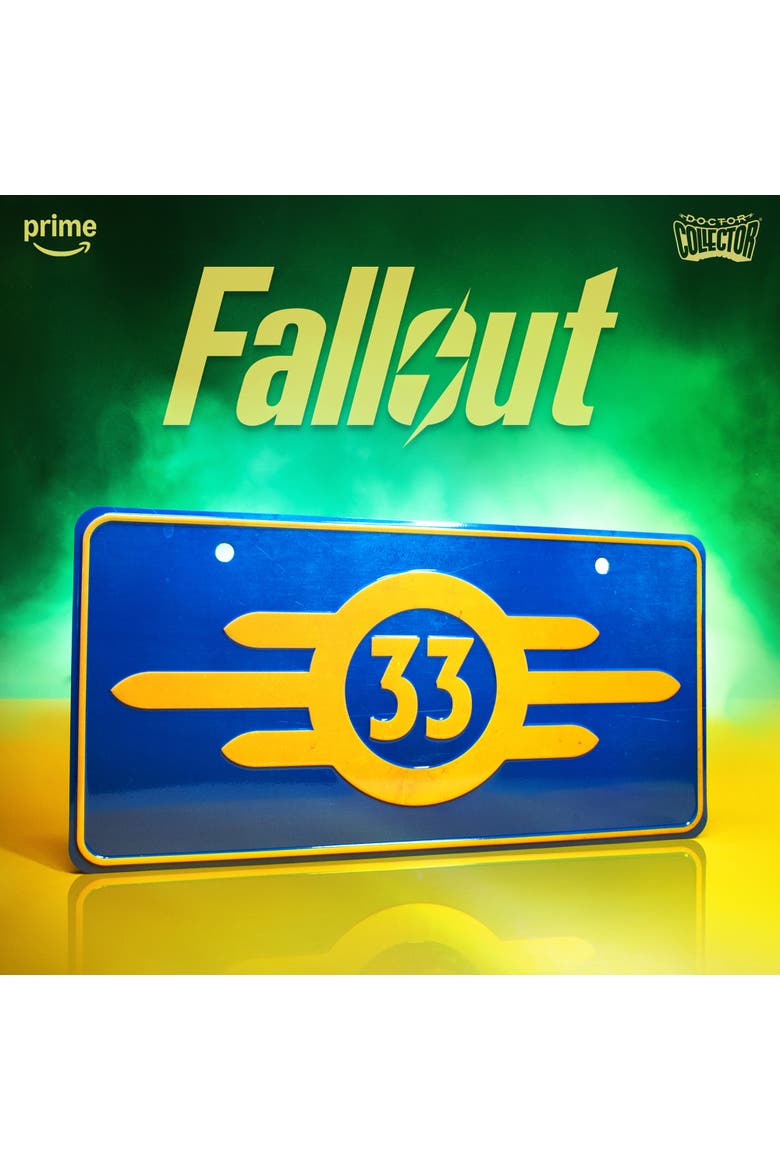 Fallout Vault 33 License Plate, Official Decor, 13.19x 6.3 Inches, Alternate, color, Multicolored