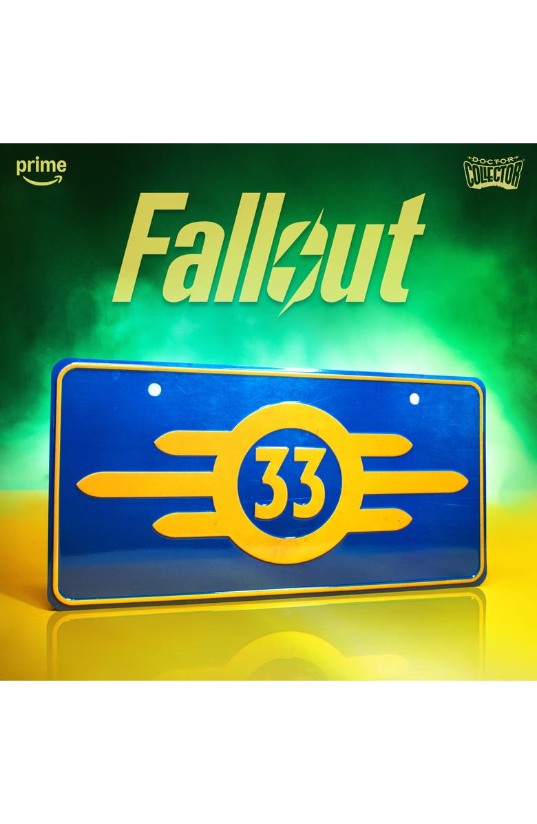 Doctor Collector Fallout Vault 33 License Plate, Official Decor, 13.19x 6.3 Inches, Alternate, color, Multicolored