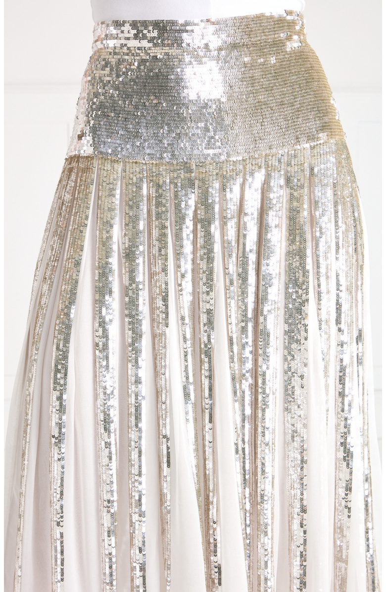 Temperley London Filigree Skirt, Alternate, color, Silver