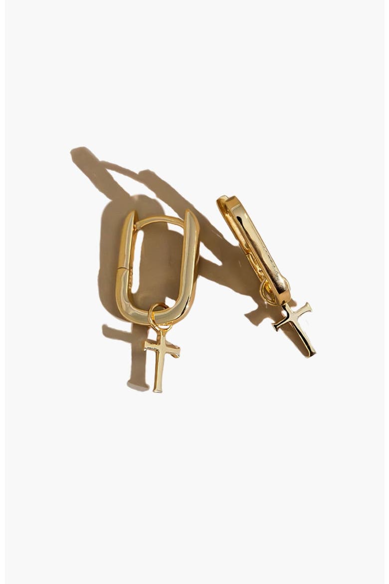 Chain Breaker U Hoop Earrings, Alternate, color, 18k Gold Plated