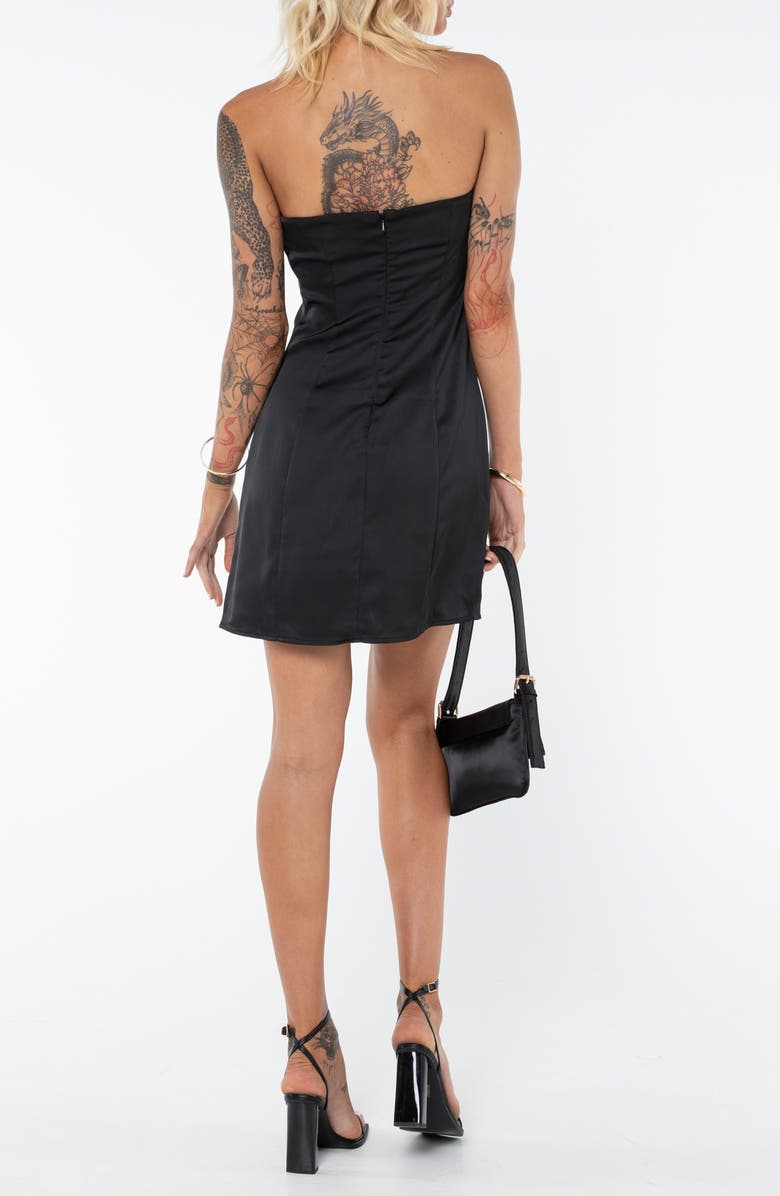 Princess Polly Kesy Bow Strapless Minidress, Alternate, color, Black