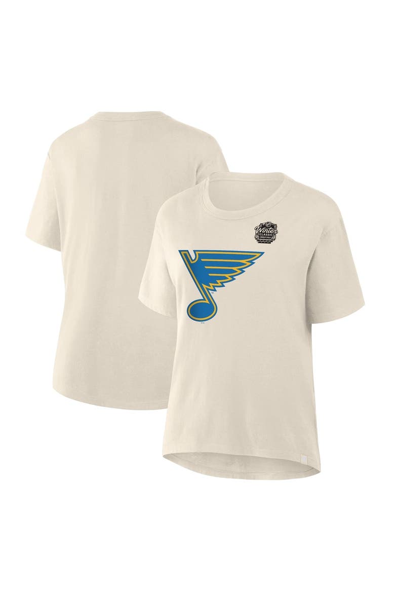 Women's Fanatics Cream St. Louis Blues 2025 Winter Classic Primary Logo T-Shirt, Main, color, Cream