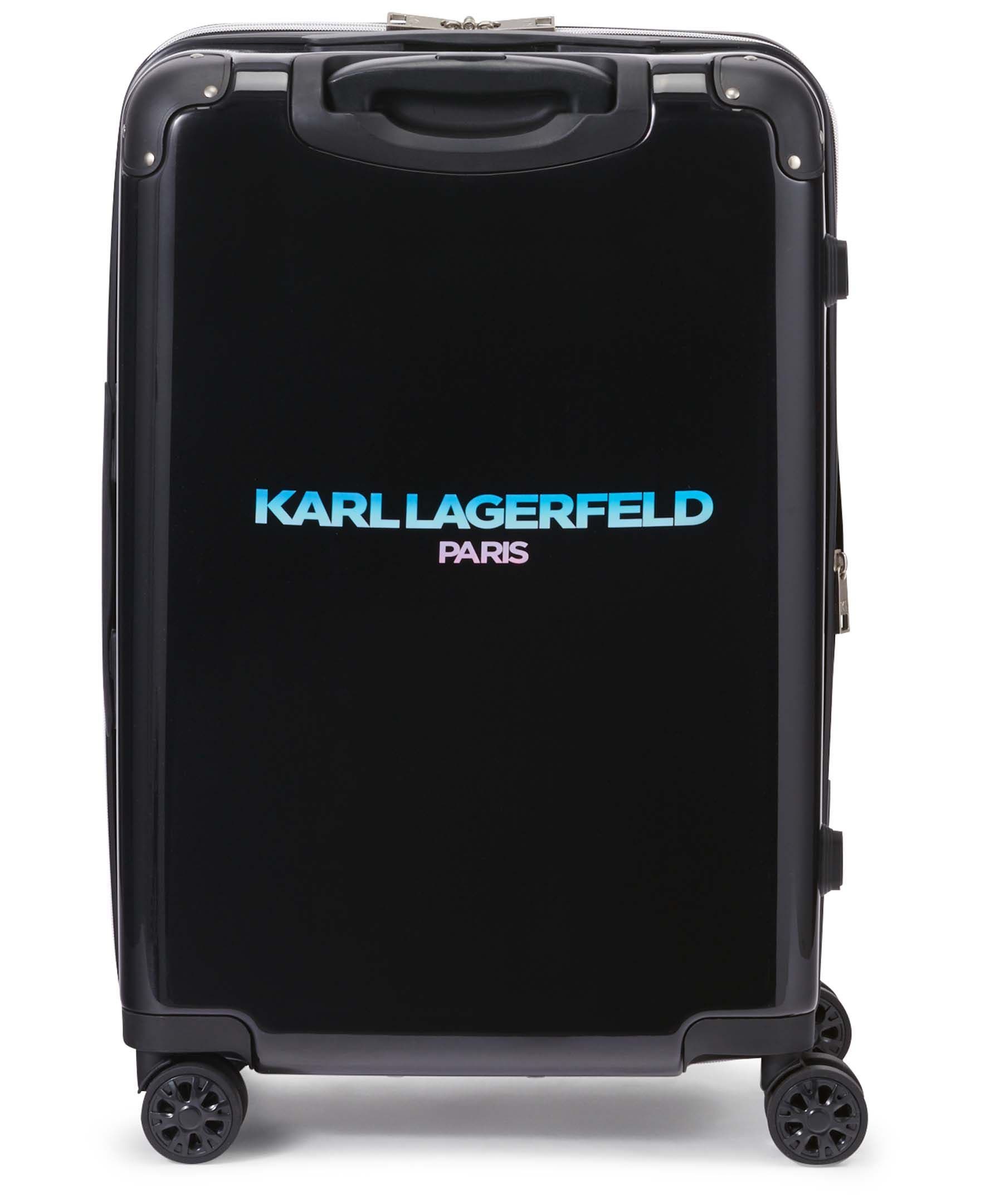 KARL LAGERFELD Karl Flowers Upright Suitcase, Alternate, color, Black