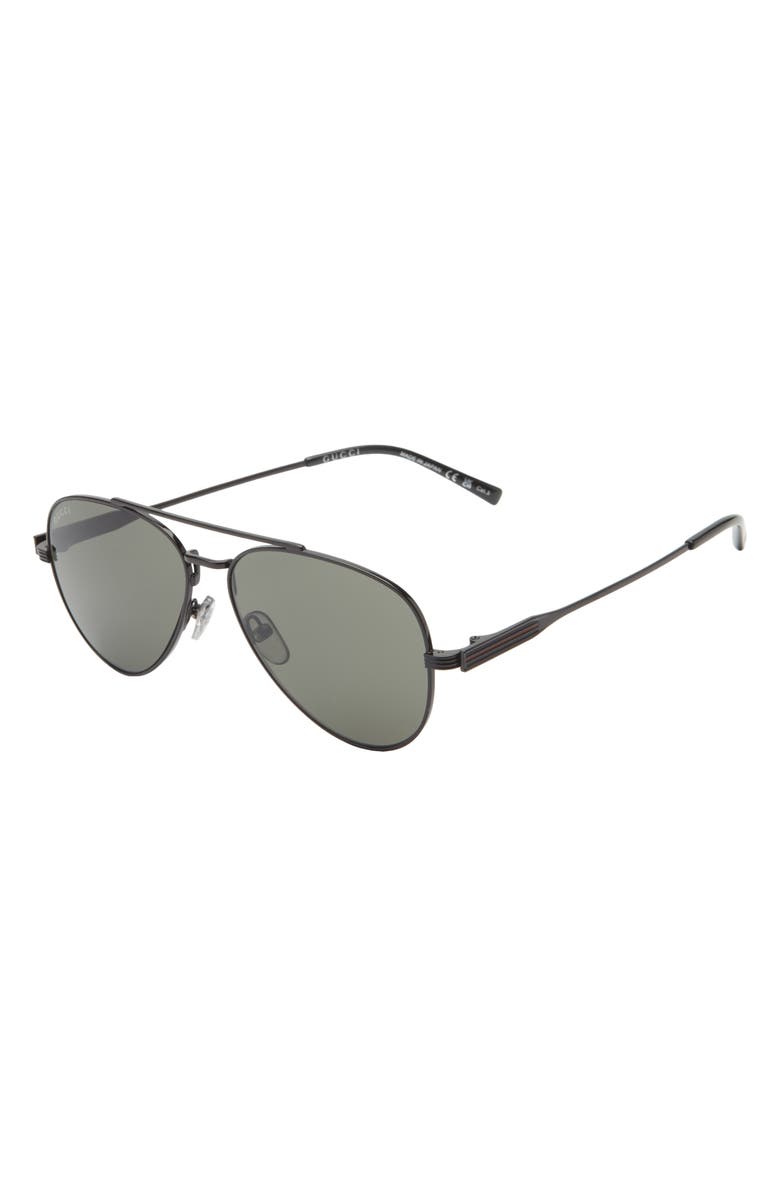 Gucci 57mm Polarized Pilot Sunglasses, Alternate, color,