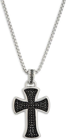 Men's Pavé Cross Pendant Necklace