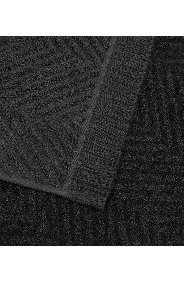 DKNY Pure 4-Piece Herringbone Cotton Bath Towel & Hand Towel Set, Alternate, color, Black