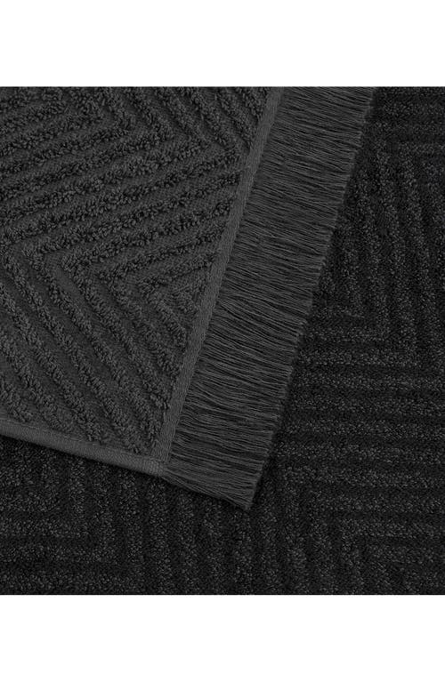 Dkny Pure 4-piece Herringbone Cotton Bath Towel & Hand Towel Set In Black