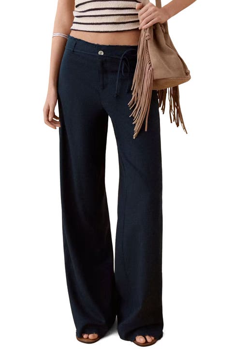 Drawstring Straight Leg Pants