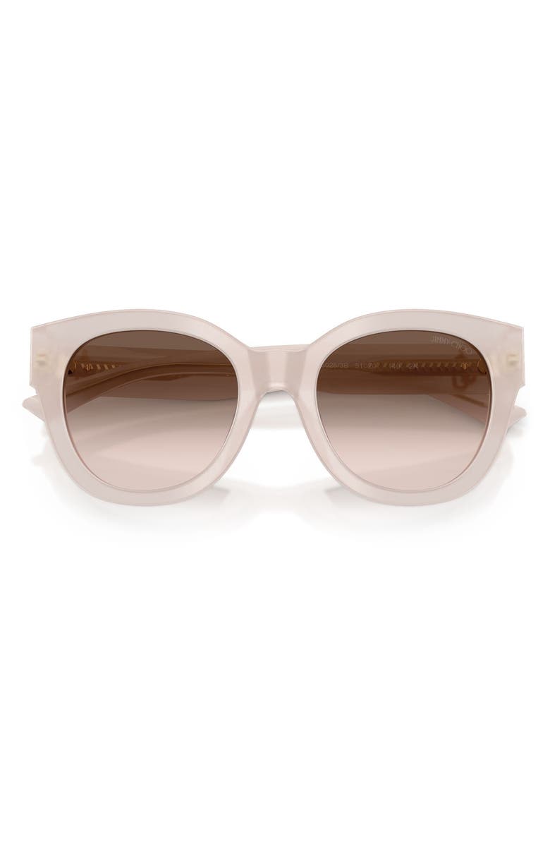 Jimmy Choo 51mm Round Sunglasses, Alternate, color, Opaline Taupe / Pink / Grey