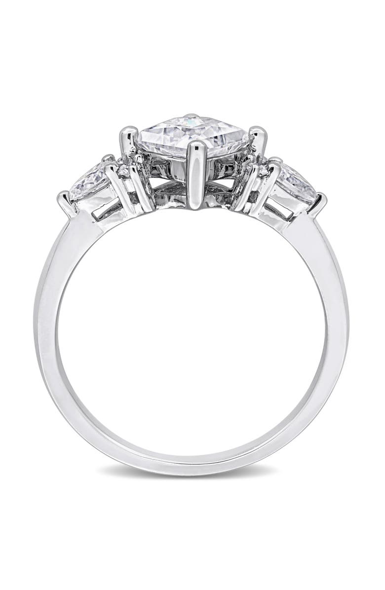 Julianna B. Moissanite Princess-Cut Cluster Engagement Ring, Alternate, color, Sterling Silver