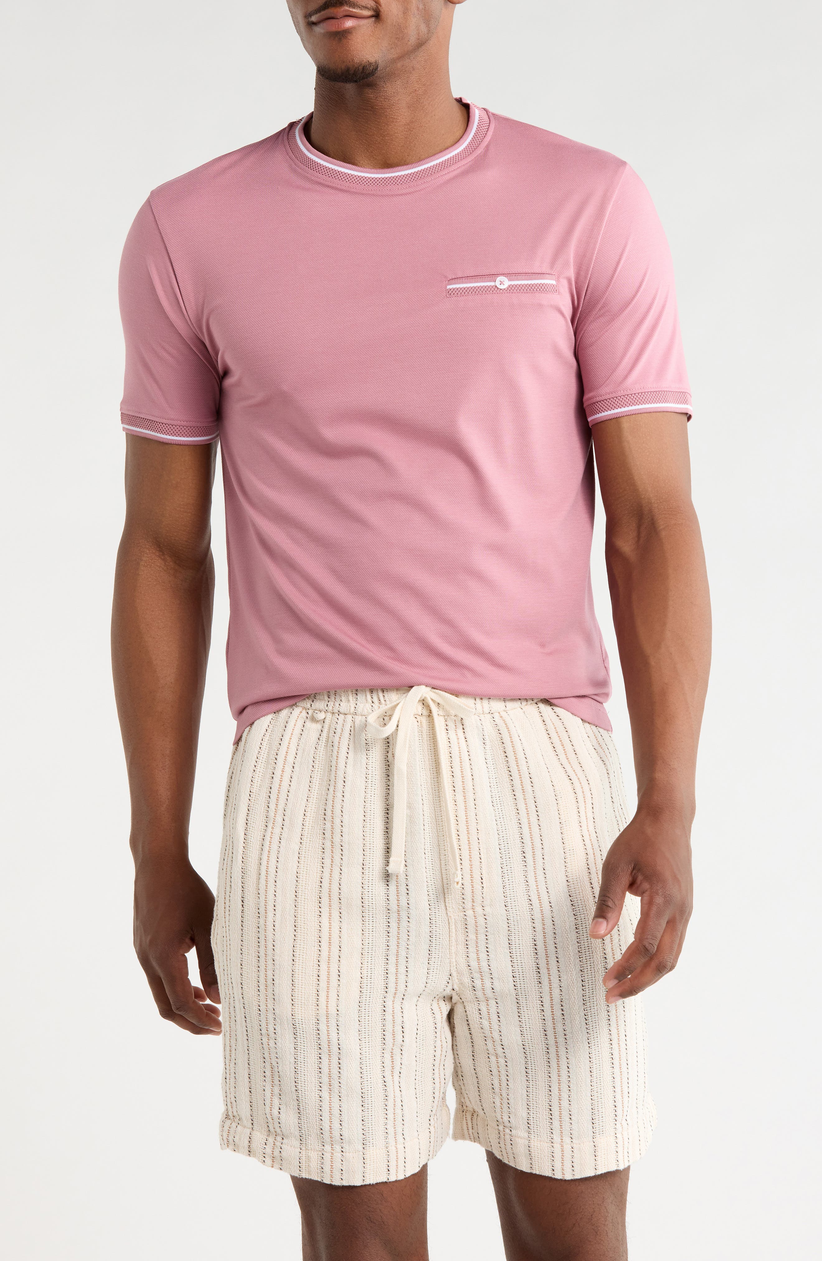 DENIM AND FLOWER Tipped Pocket T-Shirt