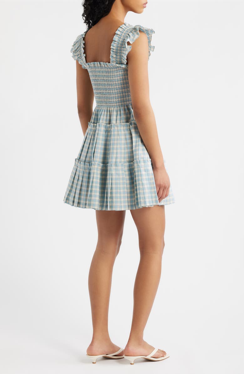 Hill House Home The Nap<sup>®</sup> Pleated Fit & Flare Minidress, Alternate, color, Blue/ Red Gingham
