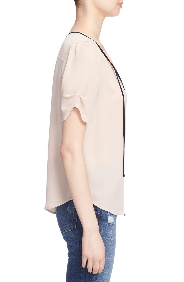 Joie 'Amone B' Split Neck Silk Blouse, Alternate, color, 