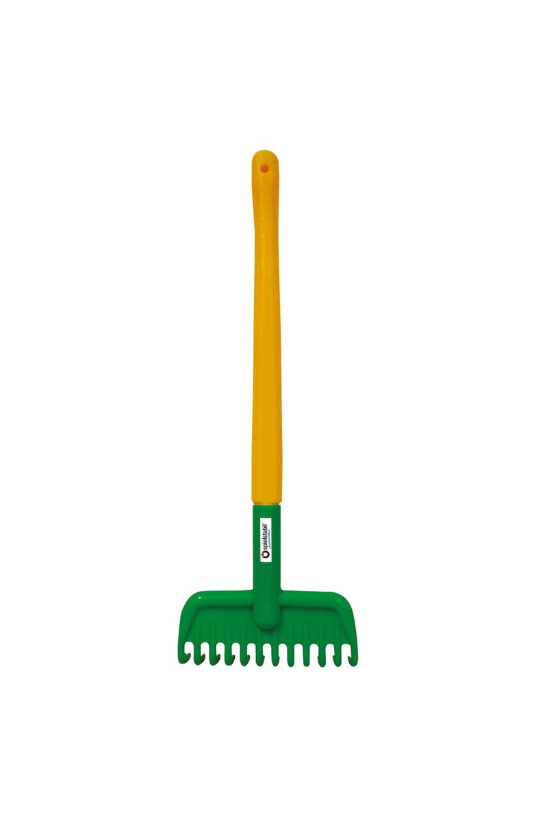 SPIELSTABIL Kids Garden Tools - Long Handled Garden Rake, Sand Box Toys and Toddler Gardening Tools for Ages 2-4, Made in Germany, Main, color, Green Multi