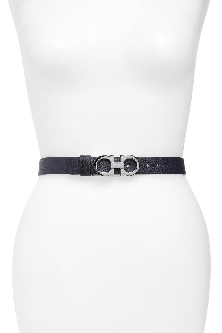 Double Gancio Reversible Leather Belt, Main, color, MIRTO/NERO
