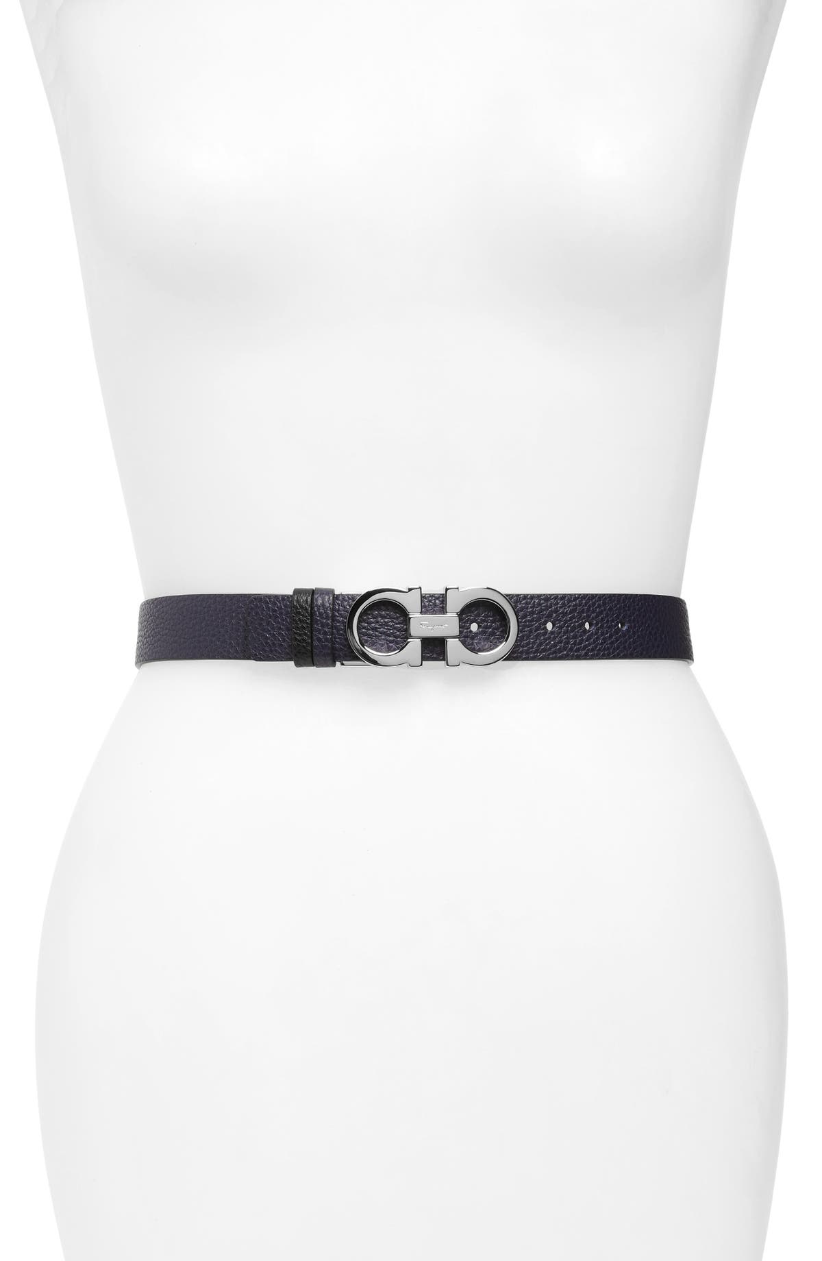 Ferragamo Double Gancio reversible two-tone leather belt