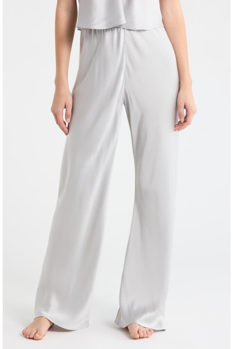 Bias Cut Washable Silk Pajama Pants, Main, color, DOVE GREY
