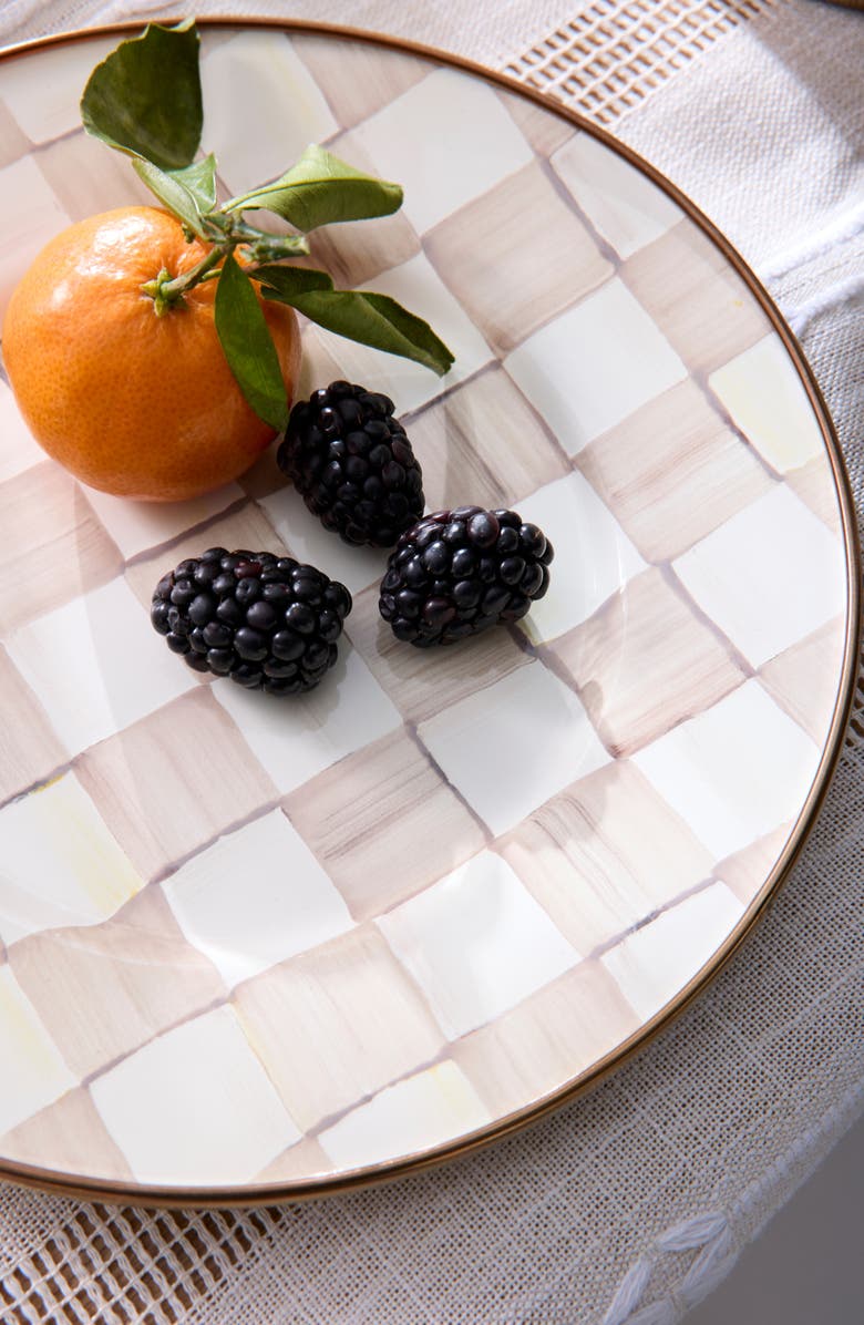 MACKENZIE CHILDS Mocha Check Salad Plate, Alternate, color, Mocha