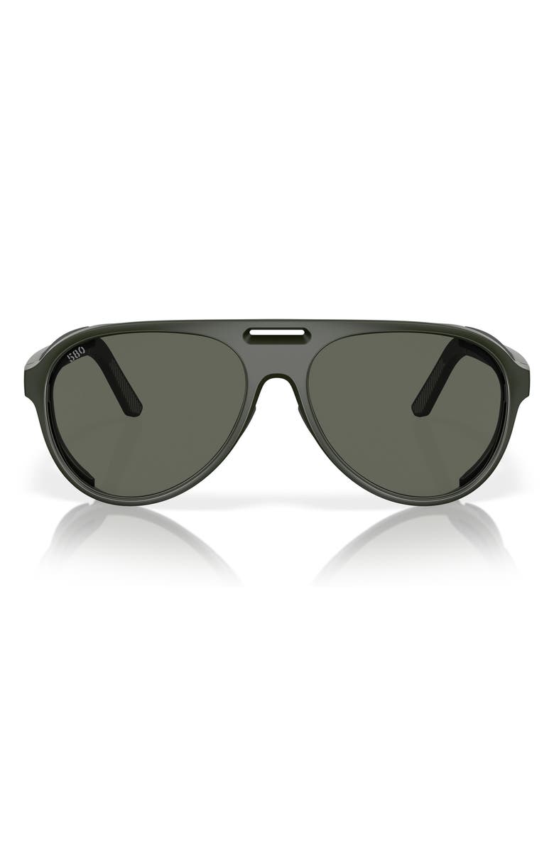 Costa Del Mar 59mm Polarized Pilot Sunglasses, Main, color, Matte Olive/ Gray