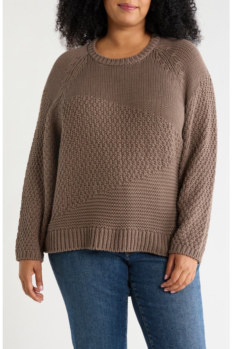 Organic Cotton Crewneck Sweater, Main, color, COBBLESTONE