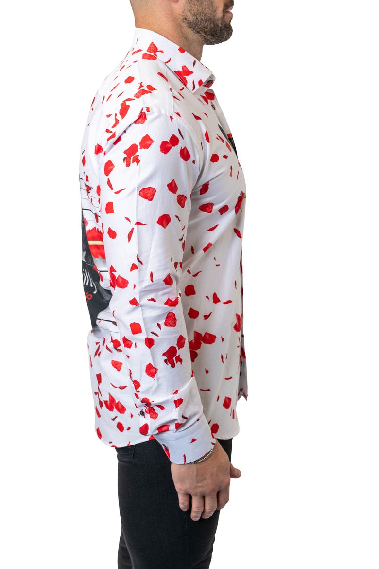 Fibonacci Guiltylove Cotton Button-Up Shirt, Alternate, color, WHITE