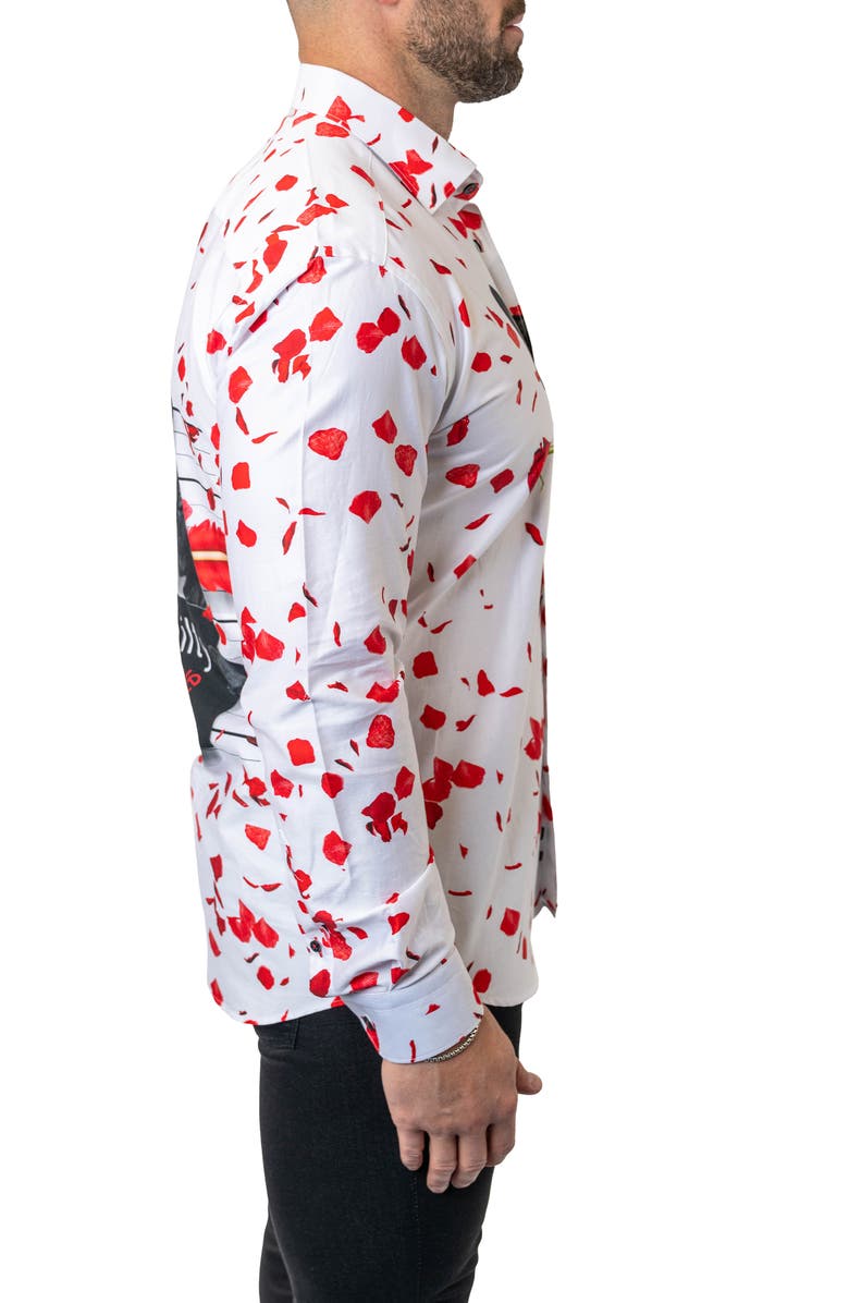 Maceoo Fibonacci Guiltylove Cotton Button-Up Shirt, Alternate, color, White